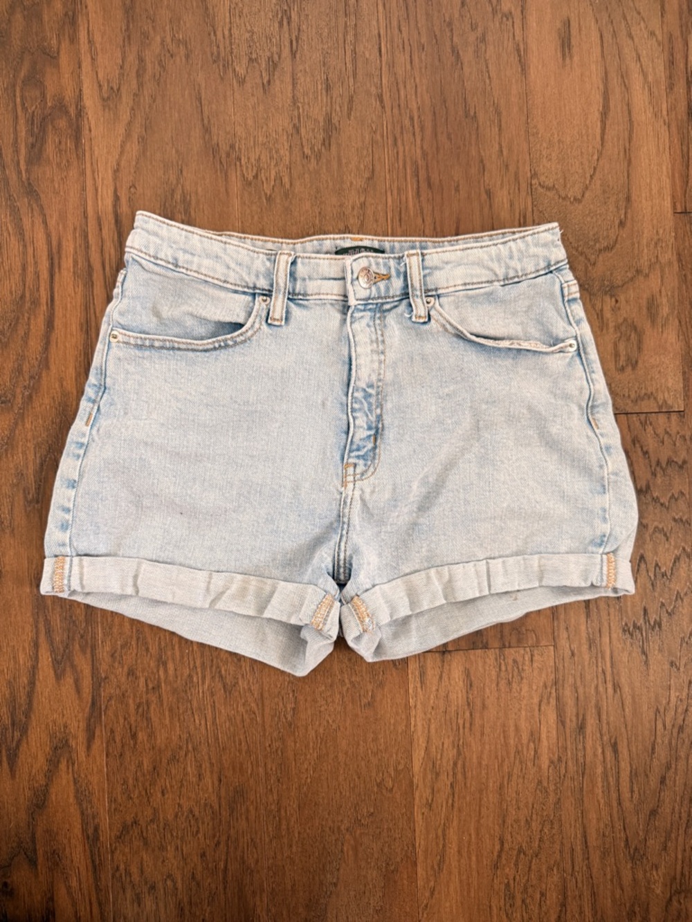 wild fable Light Blue Roll-Cuff Denim Shorts